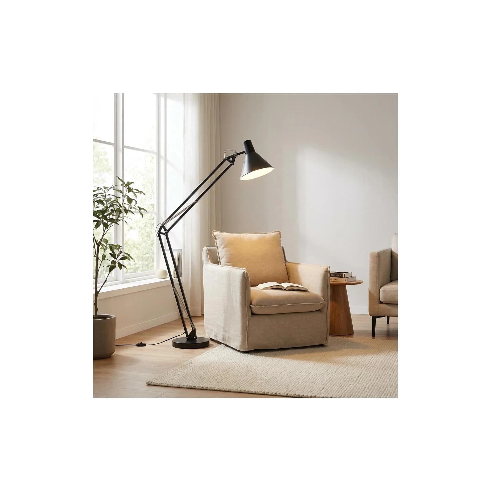 Brilliant Winston Stehleuchte Schwarz E27 Modernes Design