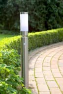 BRILLIANT Außen-Stehlampe Bole Edelstahl Silber mit Bewegungsmelder Bild 2