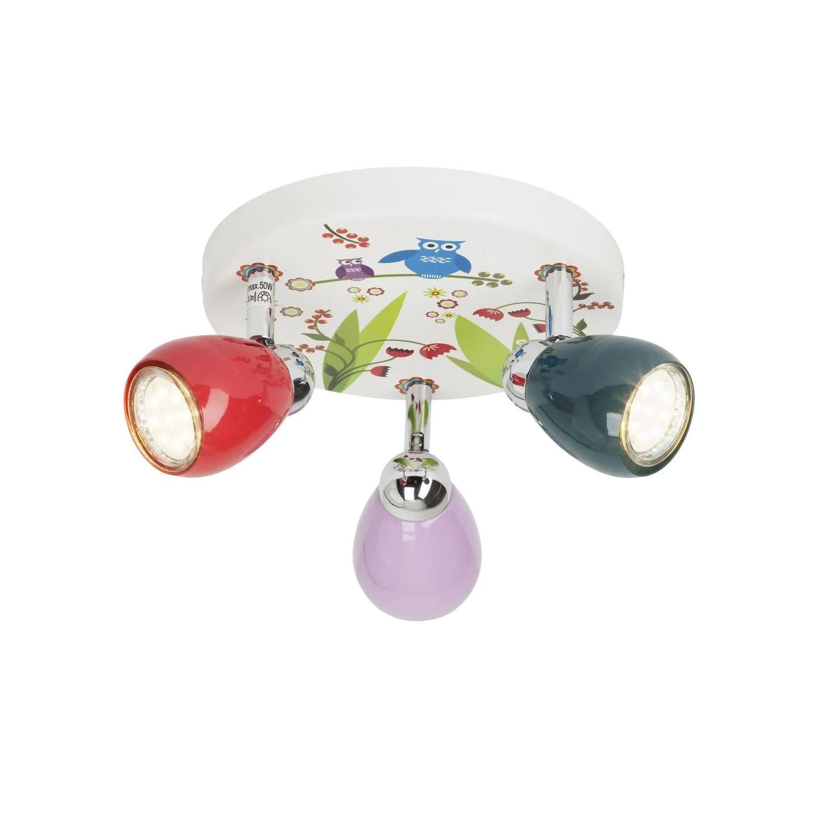 BRILLIANT Lampe Birds LED Spotrondell 3flg bunt GU10 3W LED