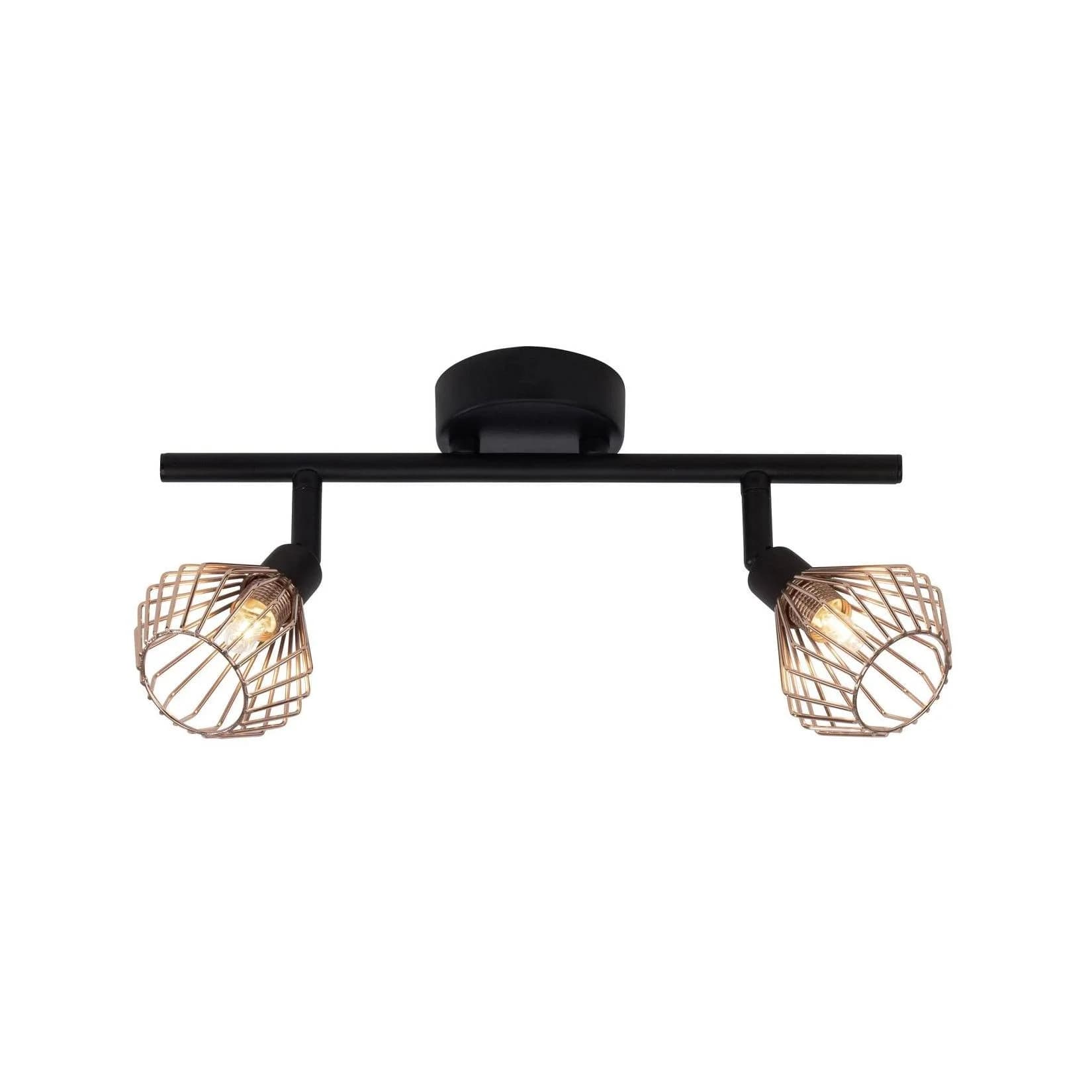 BRILLIANT Lampe Dalma Spotrohr 2flg schwarz/kupfer 2x G9 33W
