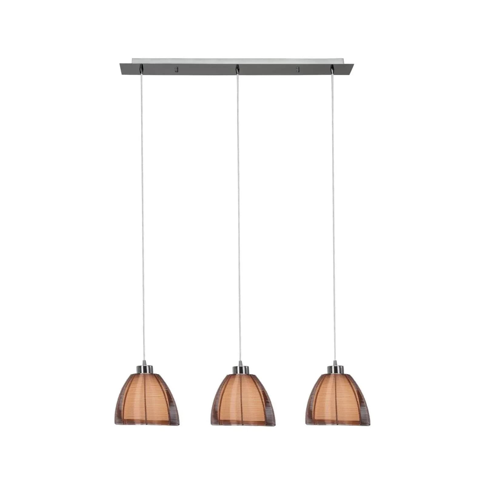 BRILLIANT Pendelleuchte Relax 3-flammig Bronze/Chrom höhenverstellbar