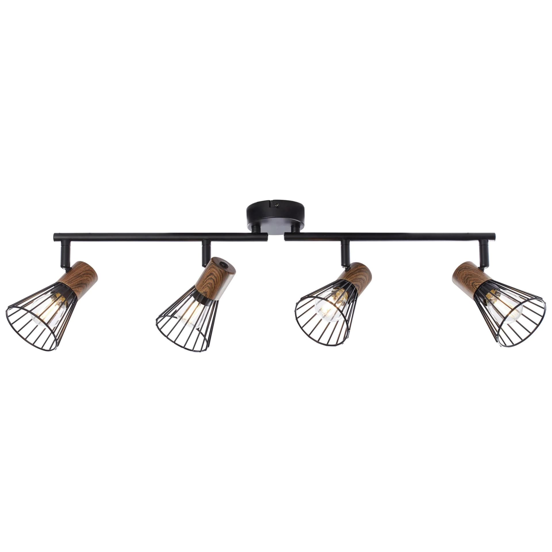 BRILLIANT Lampe Manama Spotrohr 4flg Holz Schwarz Matt - Bild 2