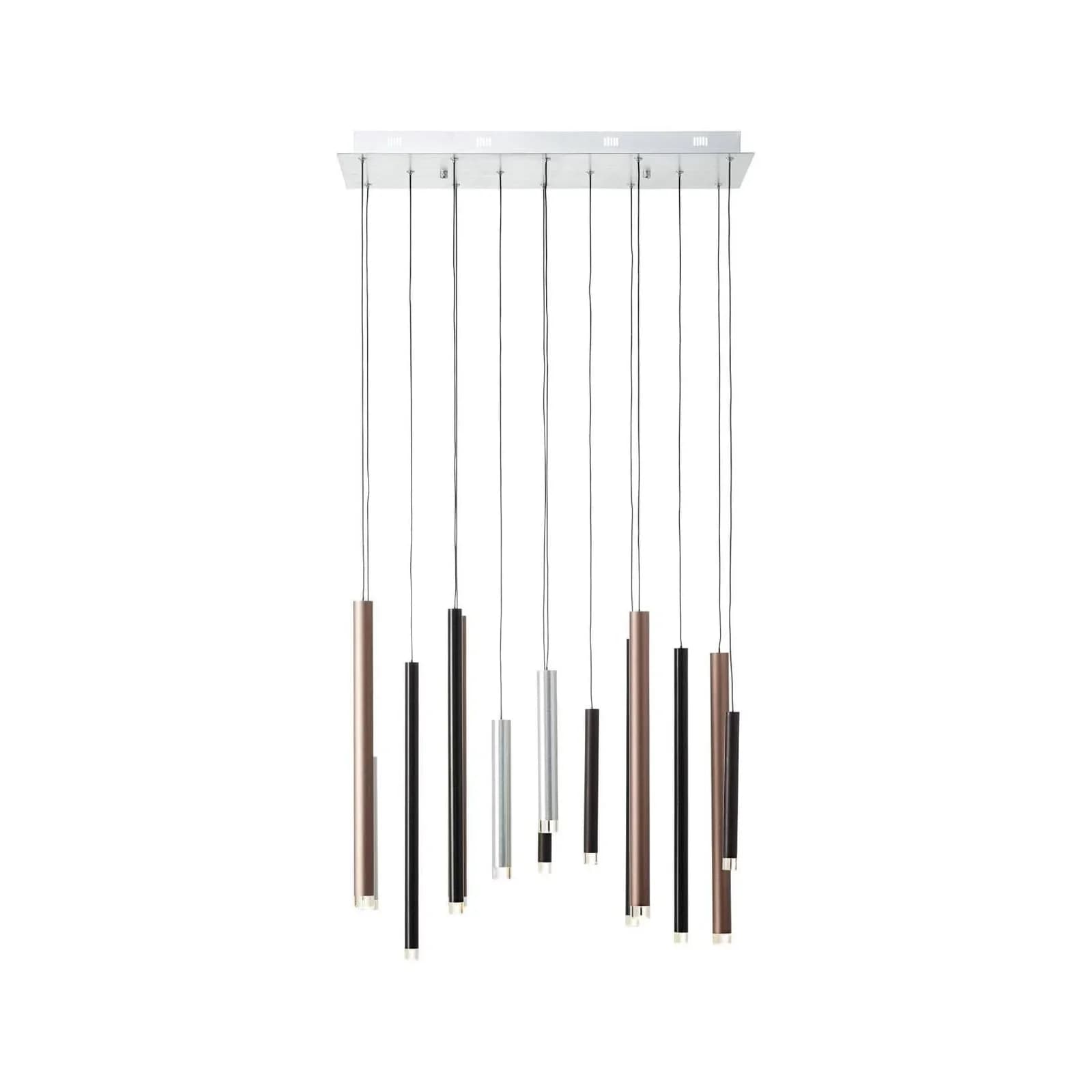 BRILLIANT Pendelleuchte Cembalo LED 14-flg. Braun Dimmbar Höhenverstellbar