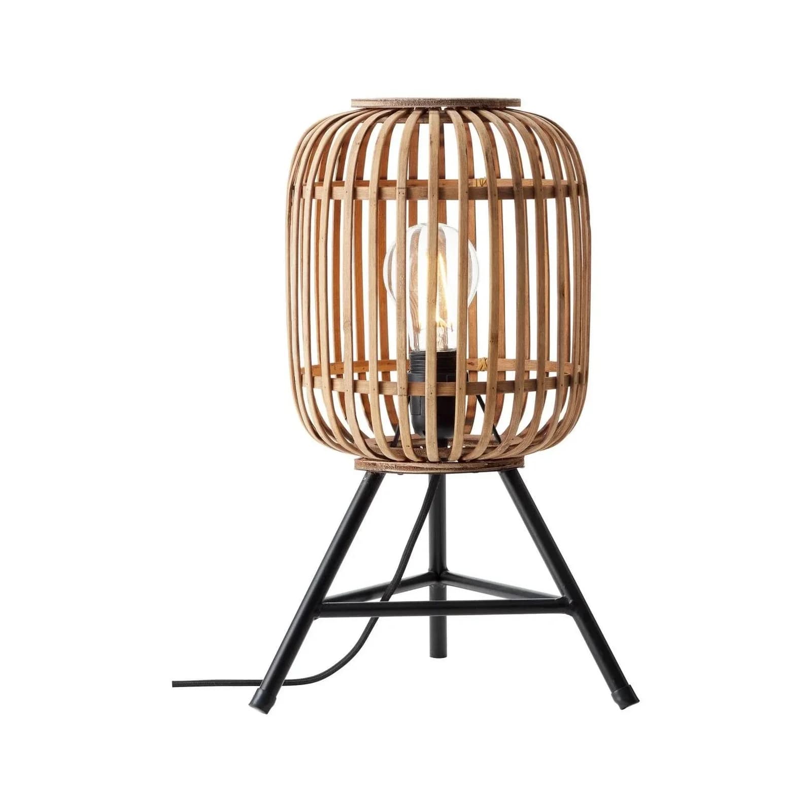 Brilliant Woodrow Tischleuchte Bambus Braun E27