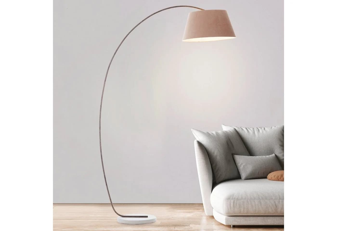 BRILLIANT Bogenlampe Brok Taupe Grau Schwenkbar Beton Metall - Bild 3