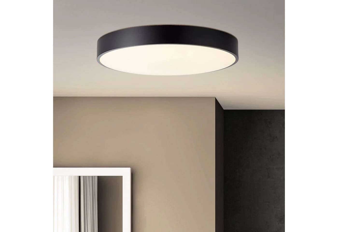 Brilliant Deckenleuchte Slimline LED CCT Fernbedienung Dimmbar 49cm Weiß Schwarz - Bild 2