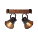 BRILLIANT Deckenstrahler Plow 2-flammig Schwarz Stahl Holz Metall Bild 1