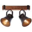 BRILLIANT Deckenstrahler Plow 2-flammig Schwarz Stahl Holz Metall Bild 2
