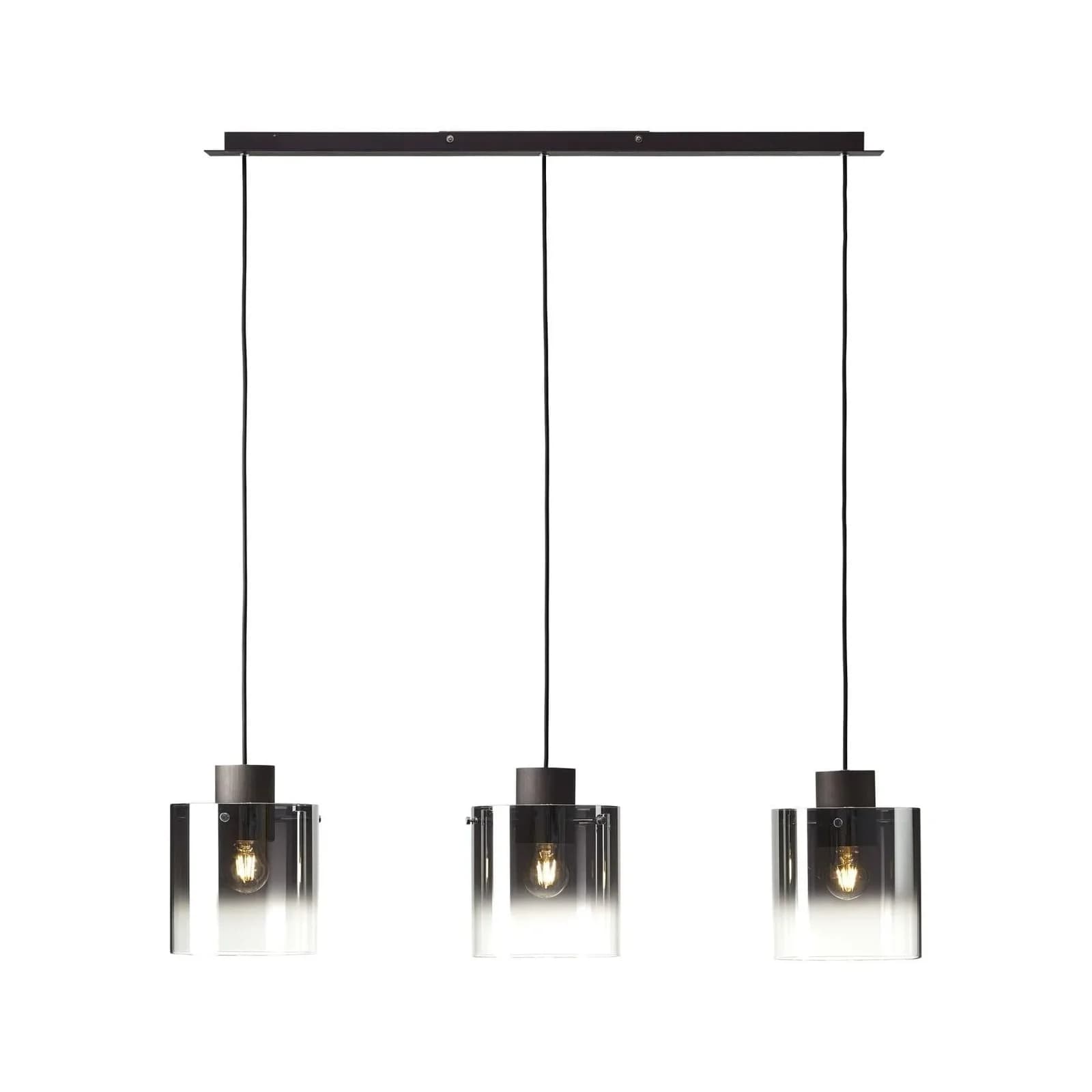 BRILLIANT Beth Pendelleuchte 3-flammig Braun Glas Metall