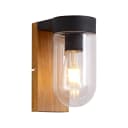 BRILLIANT Außen-Wandleuchte Cabar Holz Dunkel/Schwarz E27 IP44 Bild 1