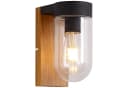 BRILLIANT Außen-Wandleuchte Cabar Holz Dunkel/Schwarz E27 IP44 Bild 2