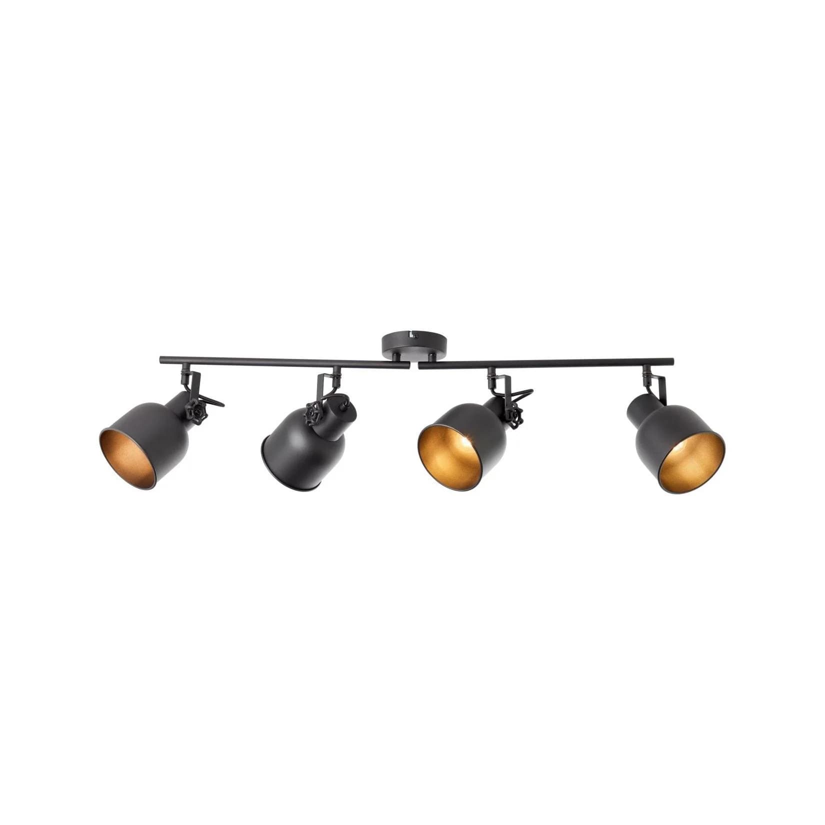 BRILLIANT Deckenstrahler Rolet 4-flammig Sand Schwarz Metall
