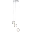 BRILLIANT Rafa LED Pendelleuchte 3-flg chrom/rauchglas höhenverstellbar Bild 2