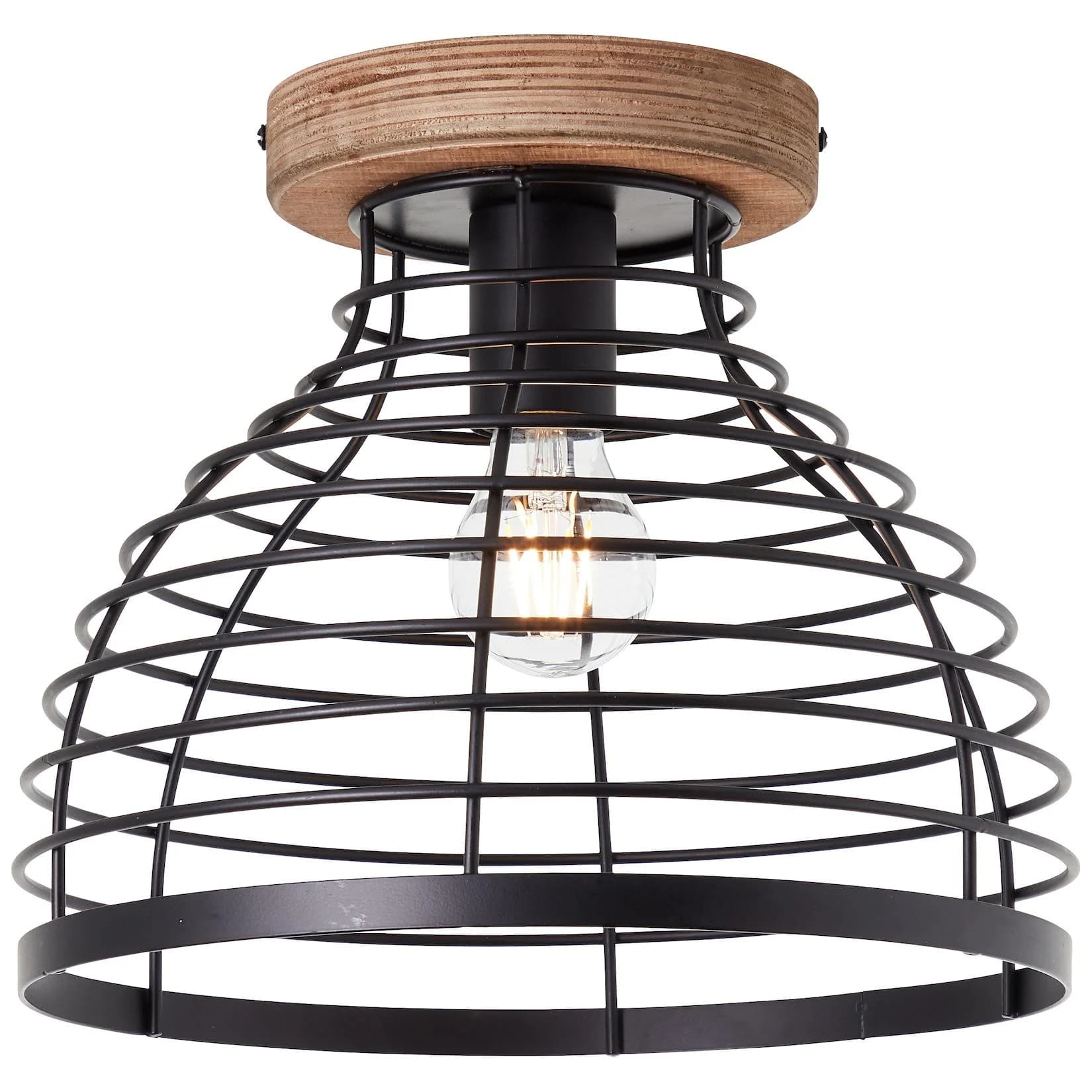 BRILLIANT LED Deckenleuchte Avia Schwarz Holz 30cm E27