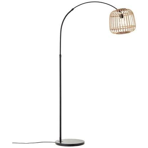 BRILLIANT Bogenlampe Nikka Schwarz/Natur Rattan - Bild 2