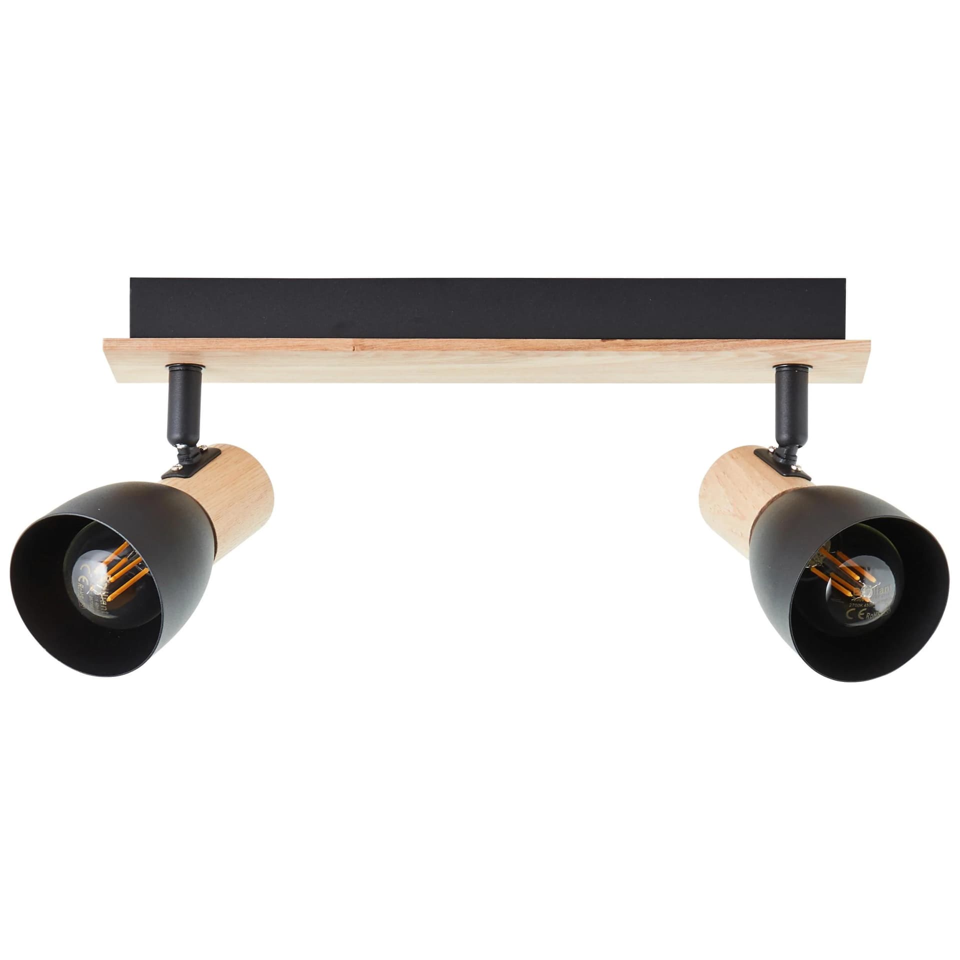 BRILLIANT Deckenstrahler Daintree Schwarz/Natur Holz Metall