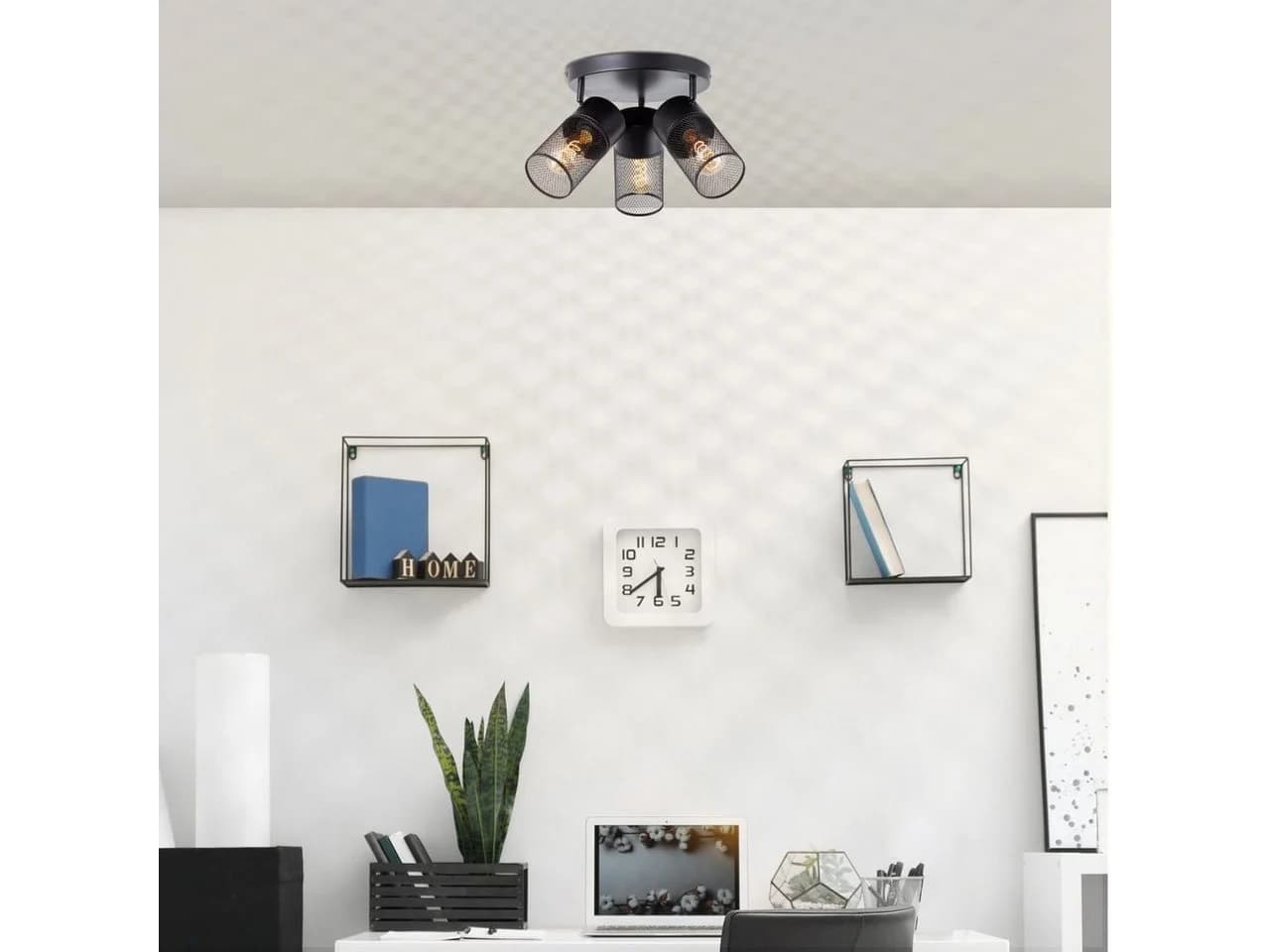 BRILLIANT Deckenstrahler Kamolo Beige/Schwarz 3-flammig 30,5 cm