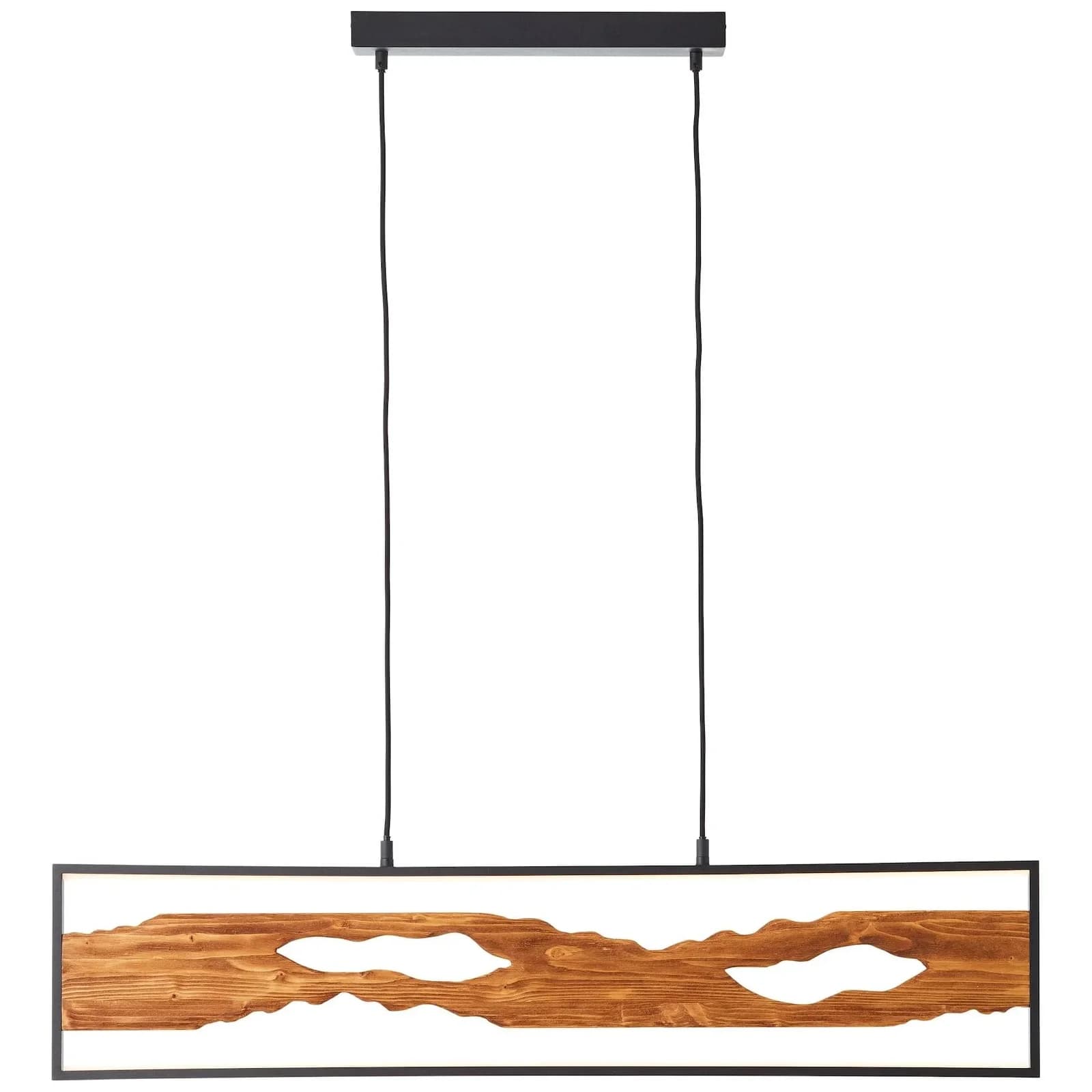 BRILLIANT LED Pendelleuchte Chaumont Schwarz/Holz 100cm