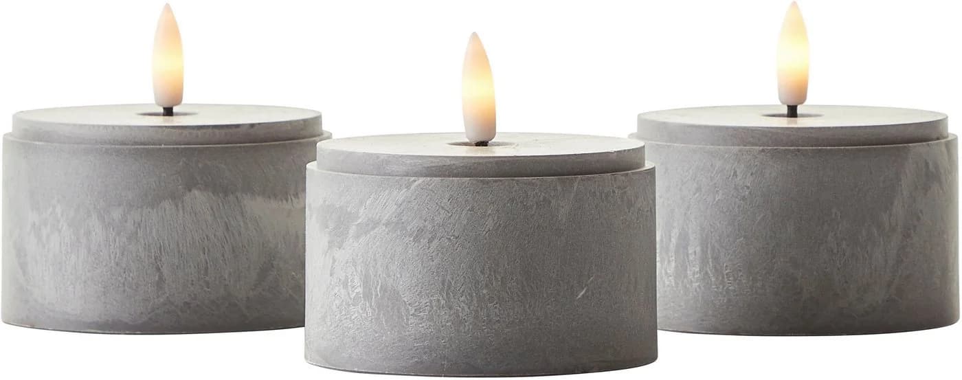 BRILLIANT Außen-Tischleuchte Bougie Grau Rauchglas 3er Set LED - Bild 5