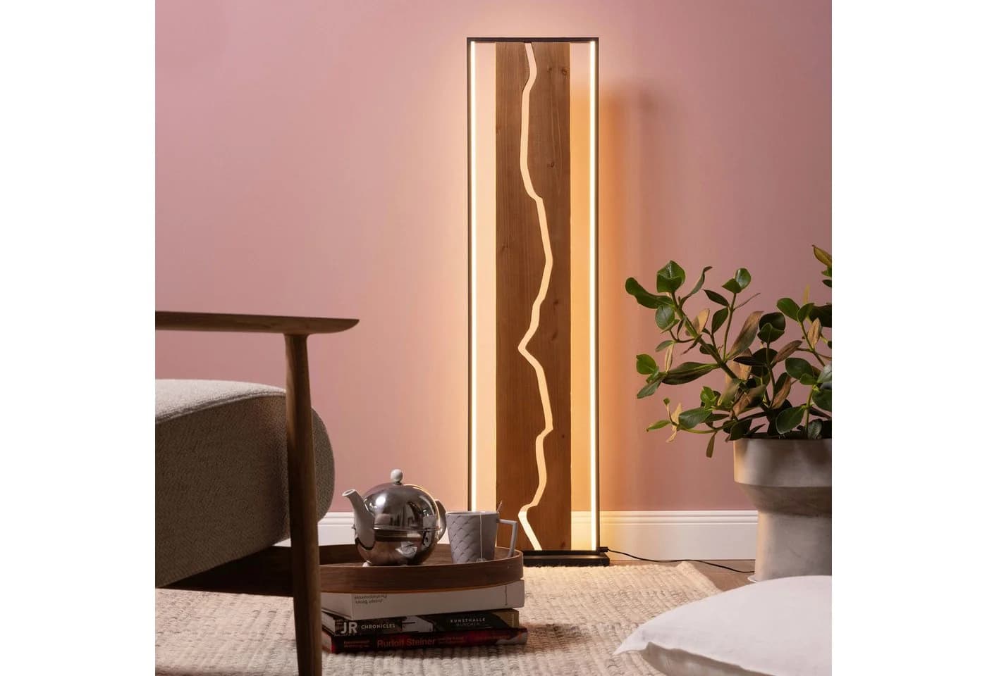 BRILLIANT LED Stehlampe Thunder Schwarz Braun Landhausstil - Bild 2