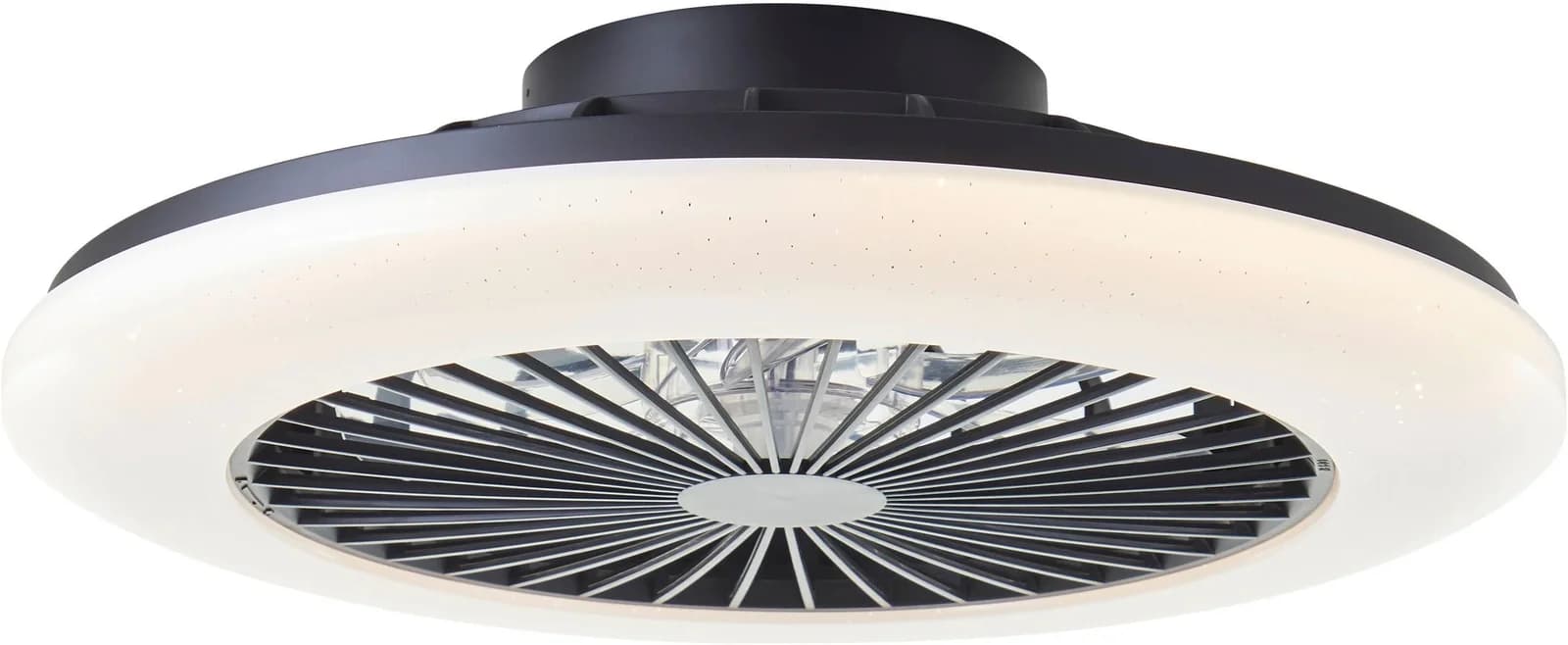 BRILLIANT LED Deckenleuchte Salerno Schwarz mit Ventilator
