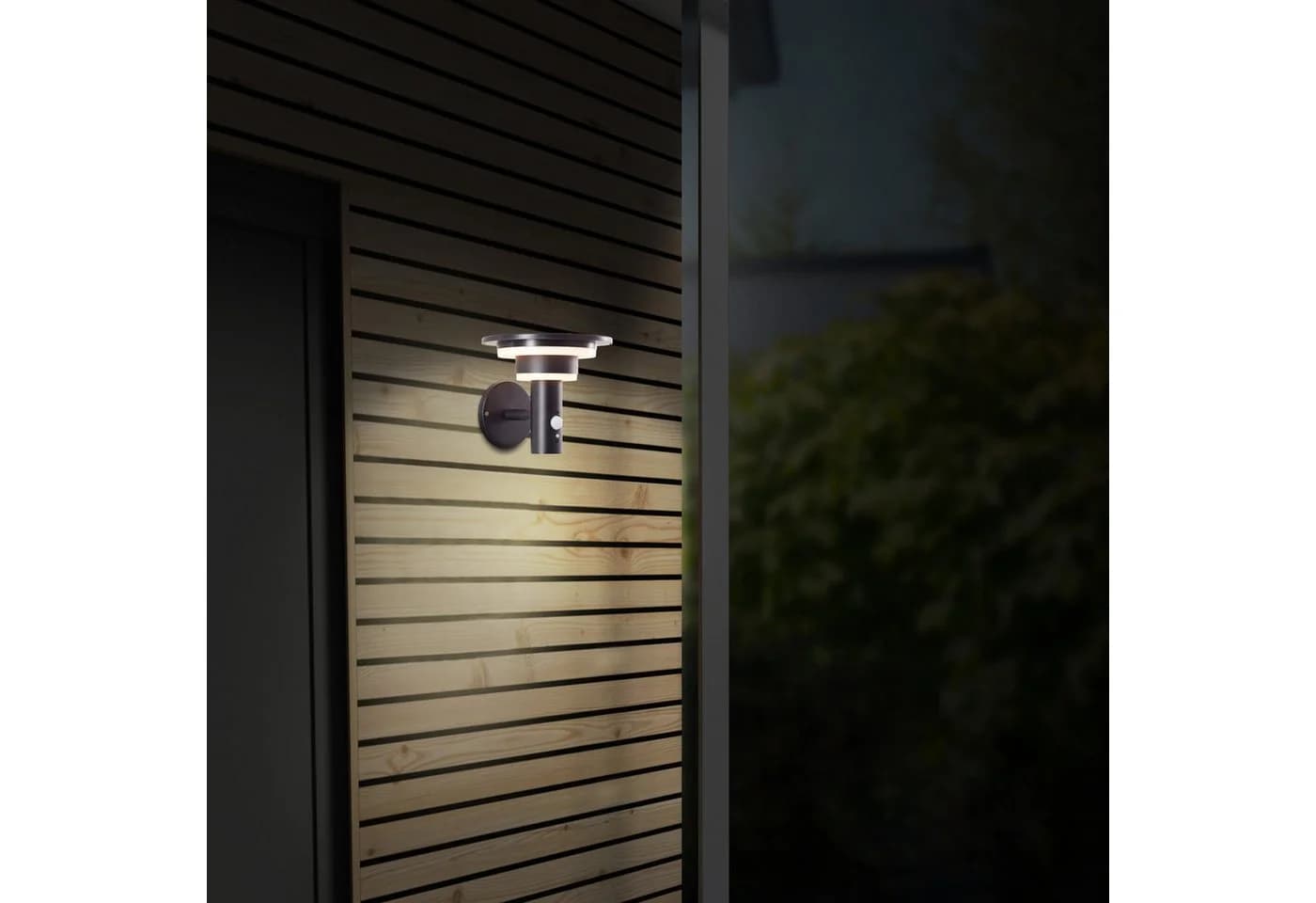 LED Außen-Wandleuchte Garvina Schwarz Modern