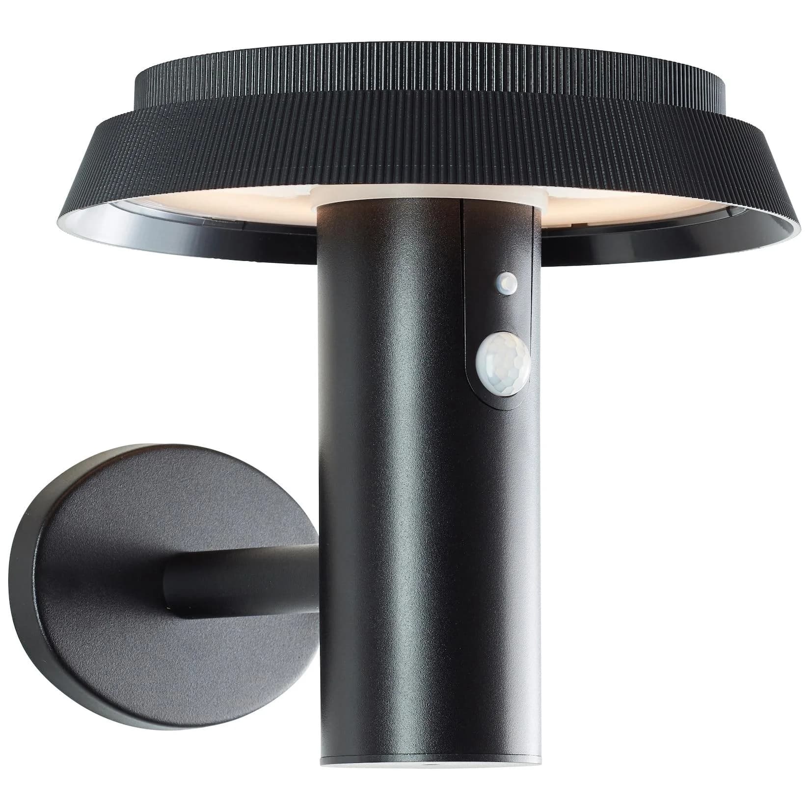 Brilliant LED Außen-Wandleuchte Alvero Außenlampe mit Solar, 500 lm, 3000 K, Metall, Schwarz