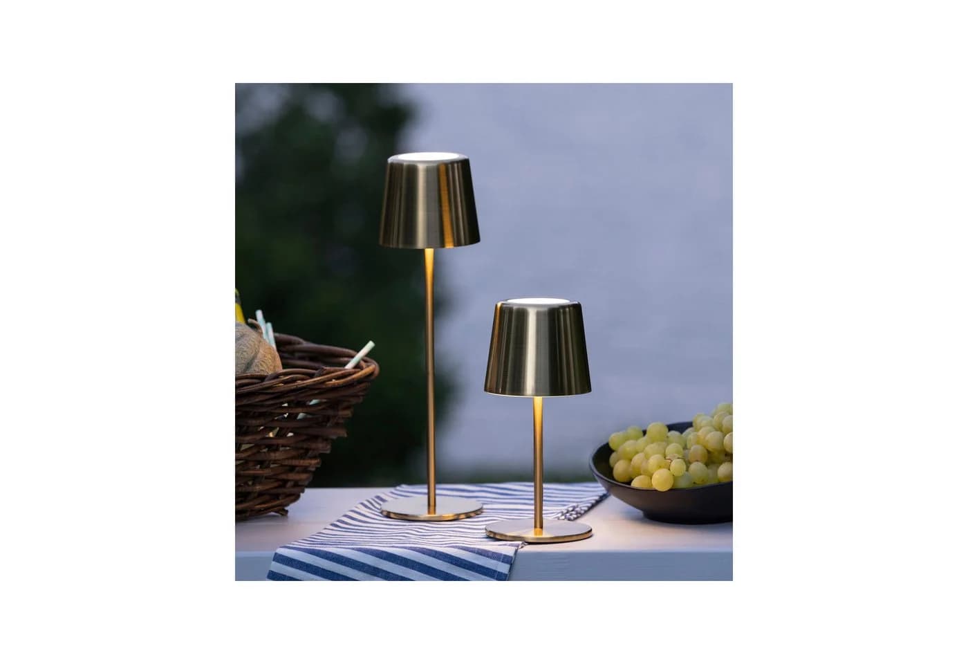 Brilliant LED-Akku-Tischleuchte Xaana Messing-Look Dimmbar IP44 - Bild 3
