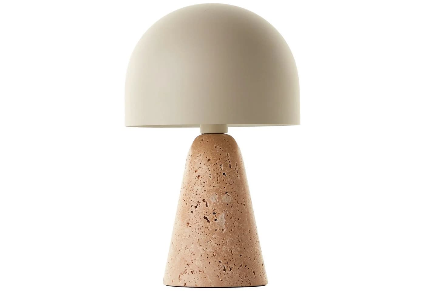 Brilliant Tischleuchte Nalam Beige Travertin Metallschirm - Bild 2