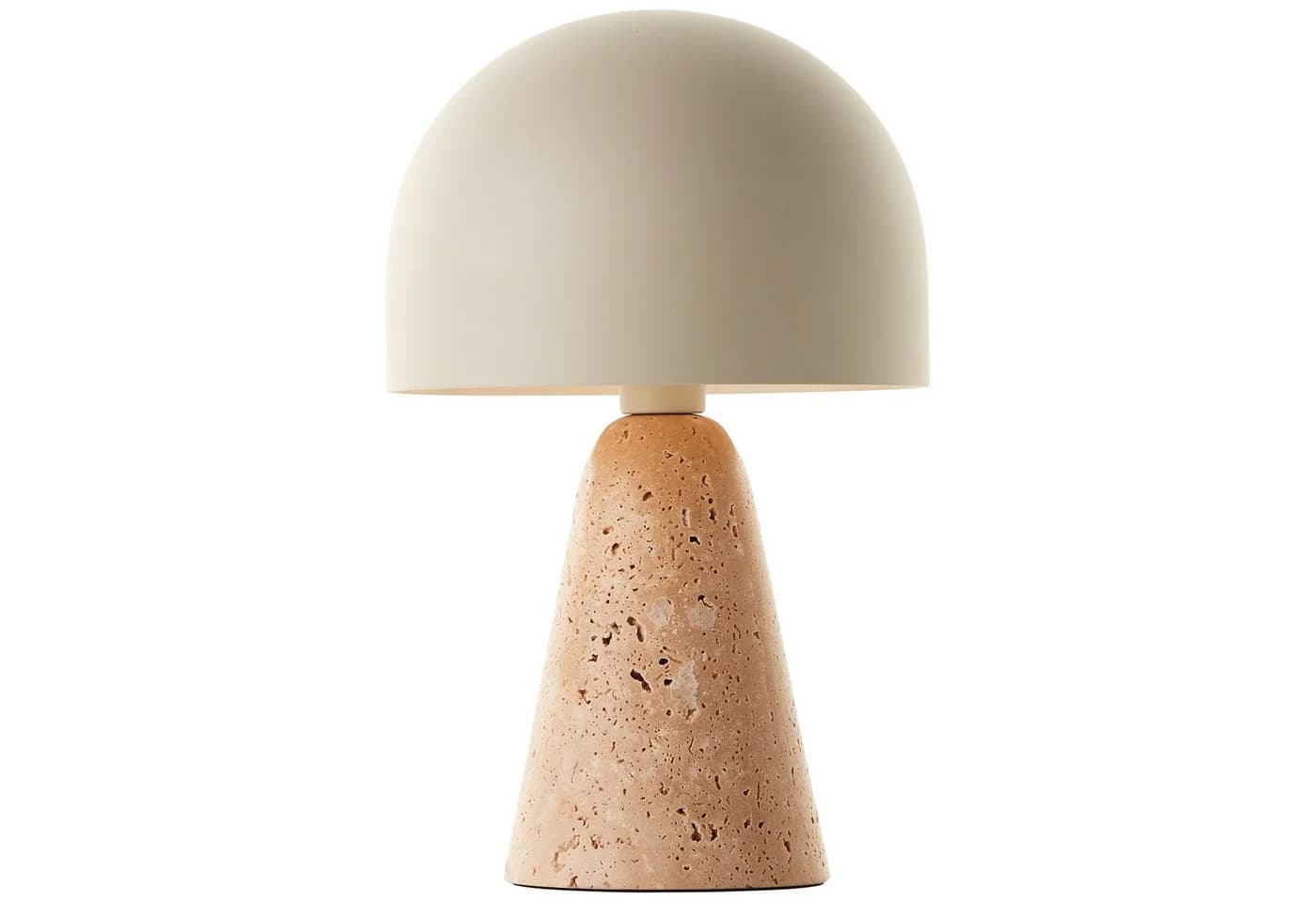 Brilliant Tischleuchte Nalam Beige Travertin Metallschirm - Bild 4
