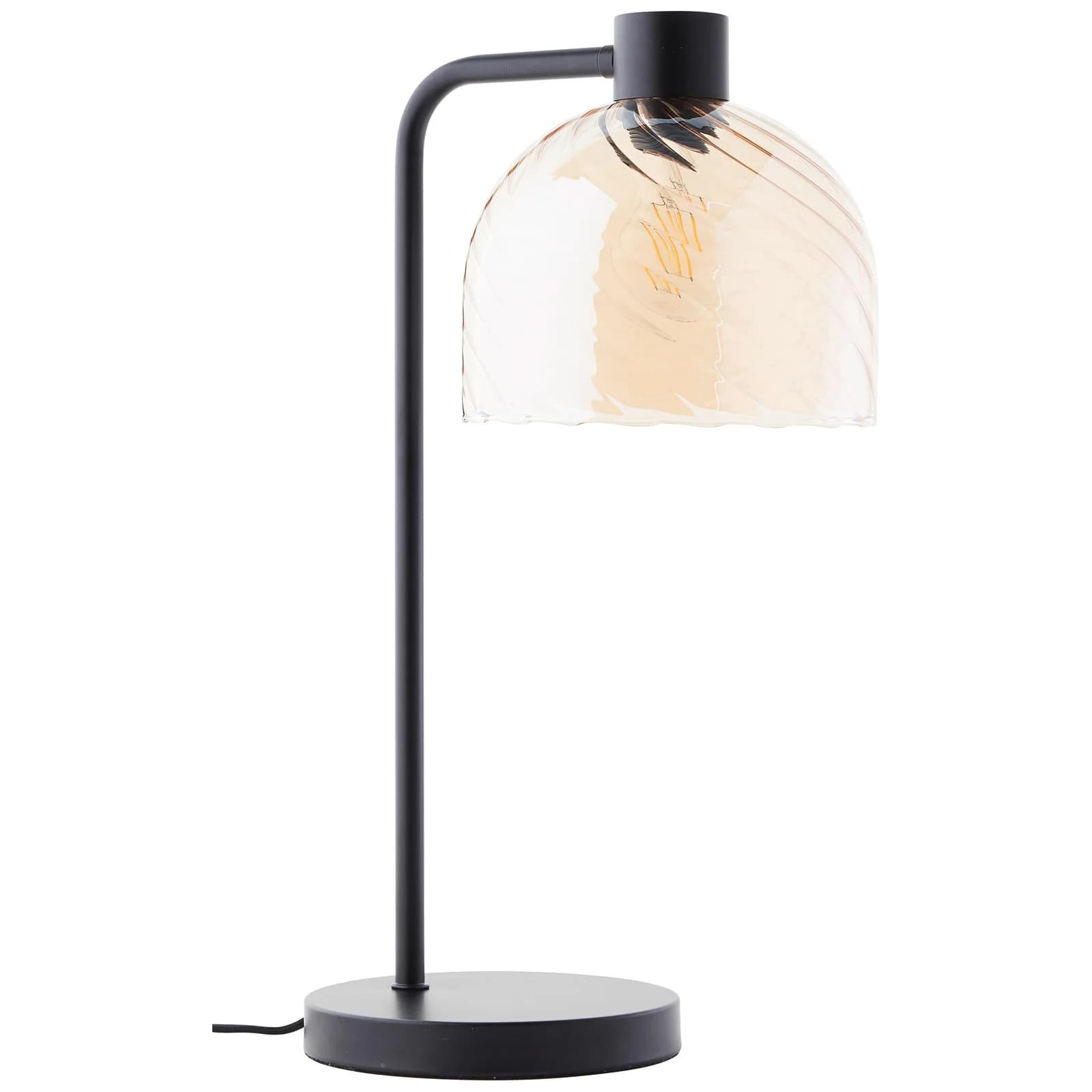 Tischleuchte Casto, Höhe 54 cm, Bernstein, Glas/Metall
