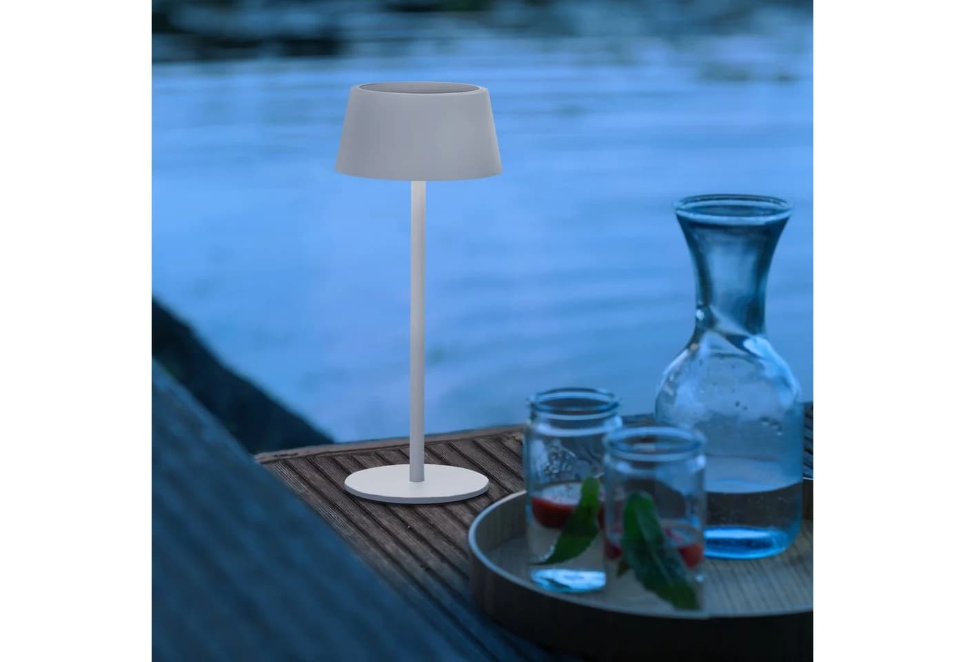 my home LED Außen-Tischleuchte Ocki Weiß Solar USB Dimmbar - Bild 1