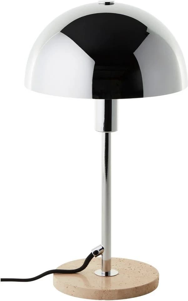 LeGer Home Linnea Pilz Tischleuchte Travertin Chrom - Bild 4