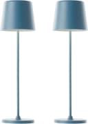 BRILLIANT Kaami LED Tischleuchte 2er-Set Blau Akku Outdoor Indoor Bild 2