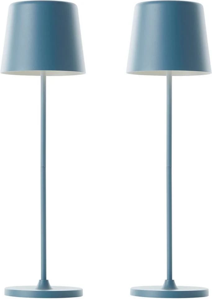 BRILLIANT Kaami LED Tischleuchte 2er-Set Blau Akku Outdoor Indoor - Bild 2