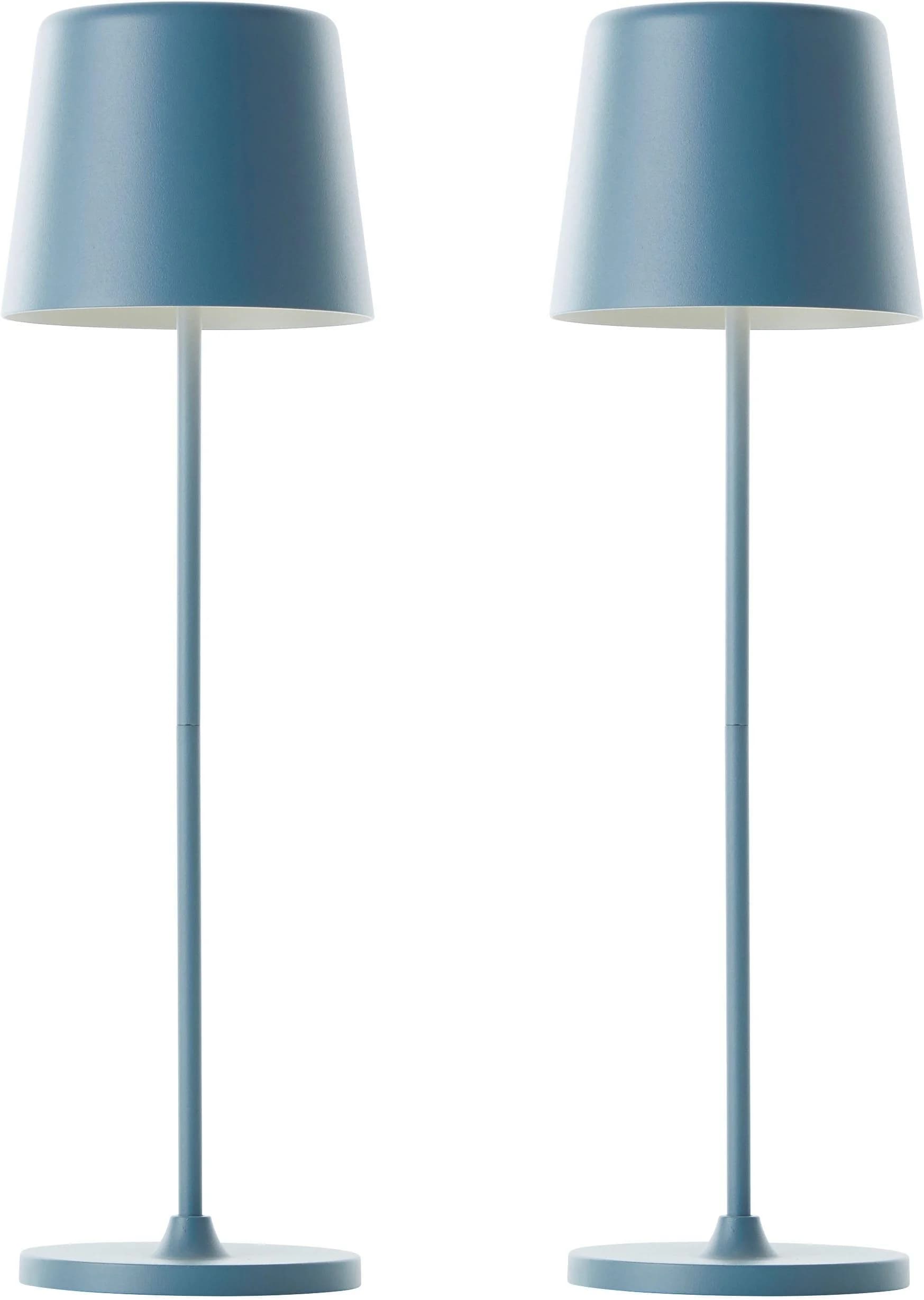 BRILLIANT Kaami LED Tischleuchte 2er-Set Blau Akku Outdoor Indoor - Bild 3