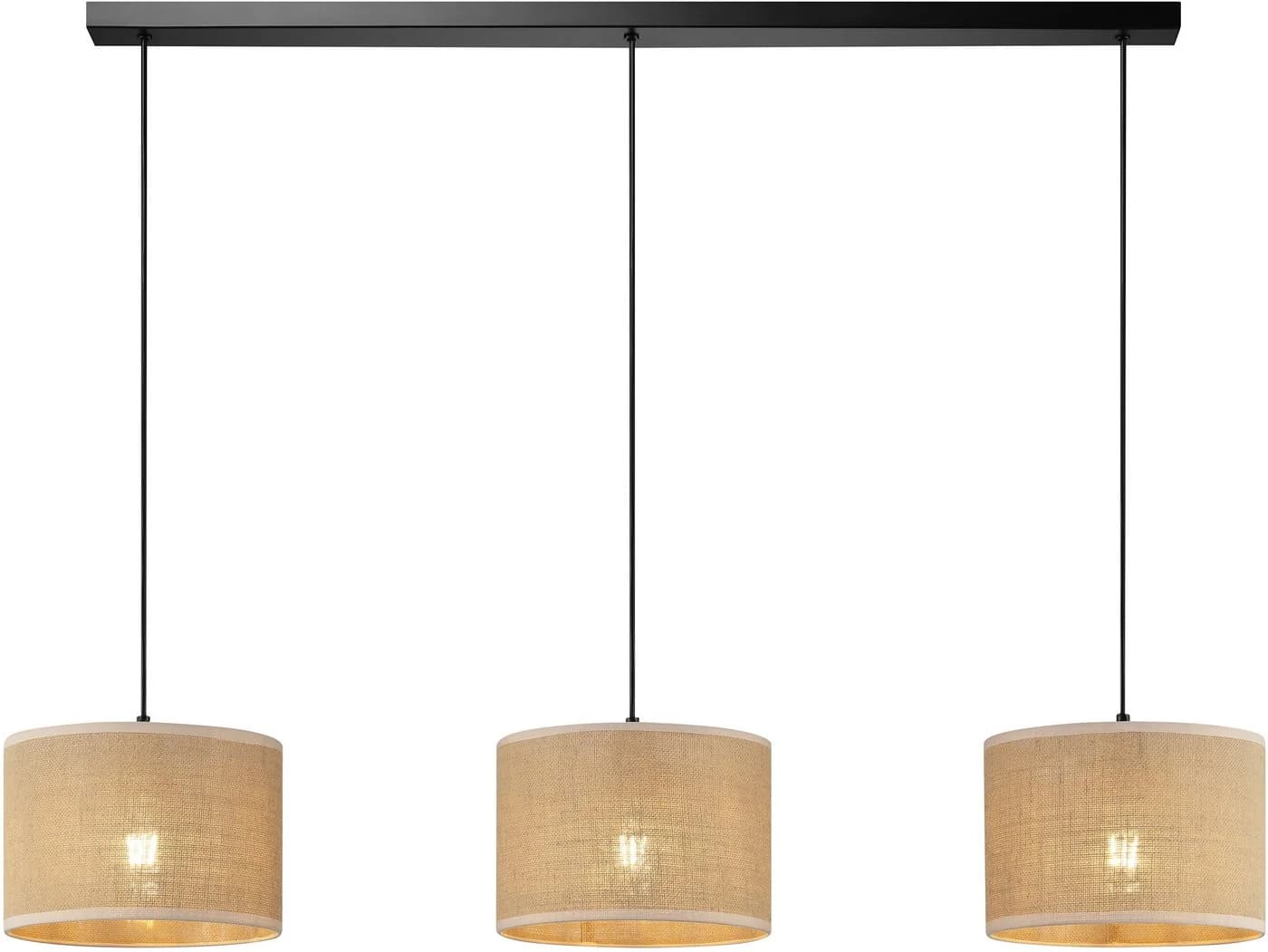 OTTO HOME Pendelleuchte Mikka 3-flammig Beige/Natur Schwarz Textil - Bild 3