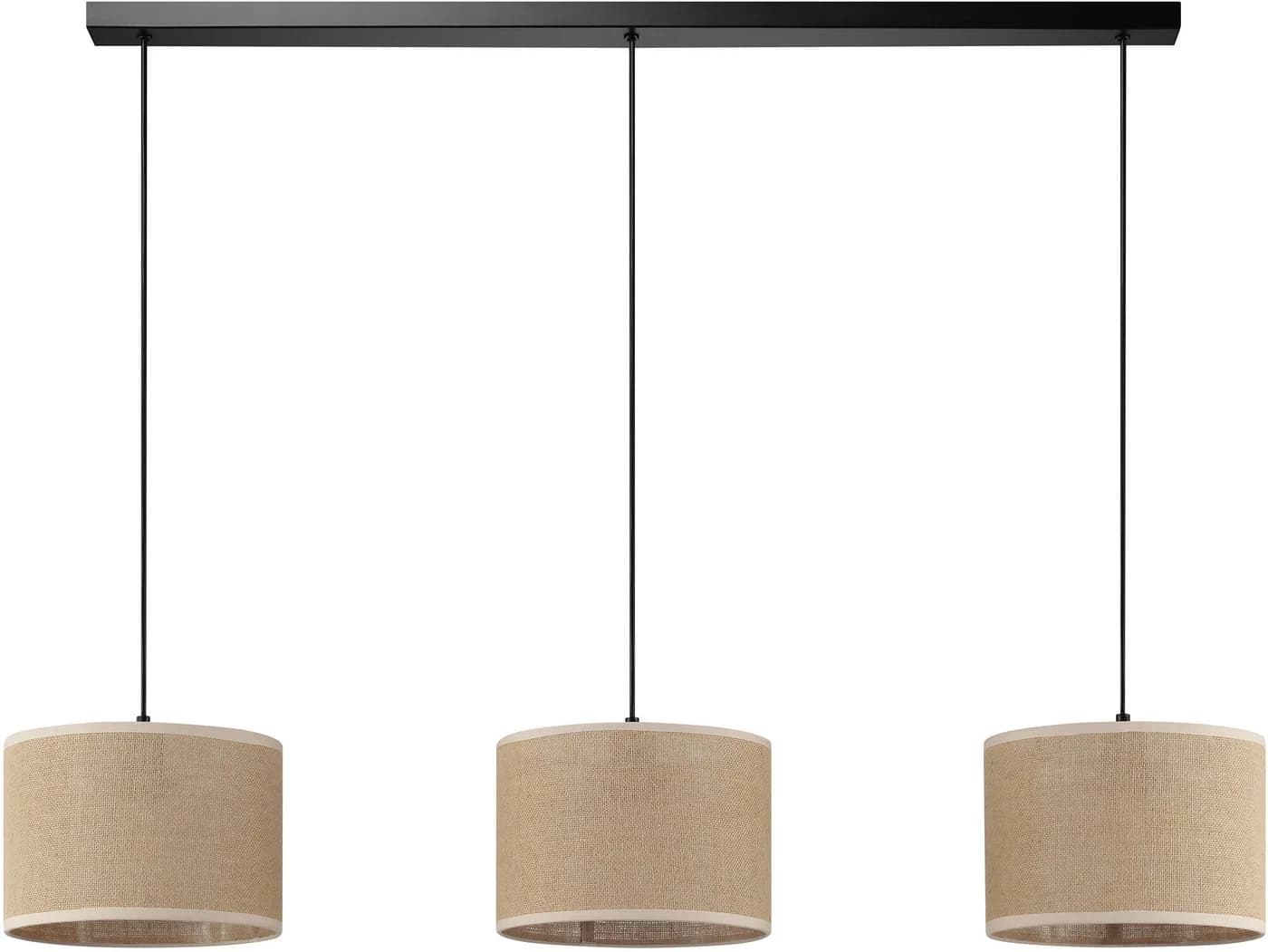 OTTO HOME Pendelleuchte Mikka 3-flammig Beige/Natur Schwarz Textil - Bild 4