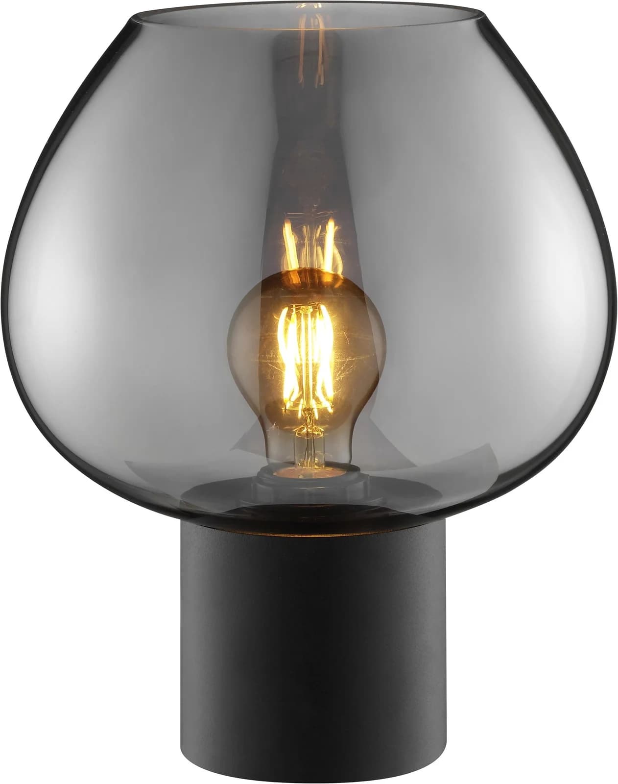 Brilliant Tischlampe Ligari 28 cm Schwarz/Rauchgrau Aluminium Glas