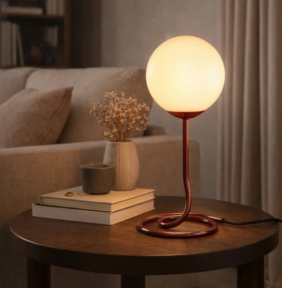 OTTO home Tischleuchte Orrell, Ø 12 cm, Metallfuß mit weißem Glasschirm - Bild 2