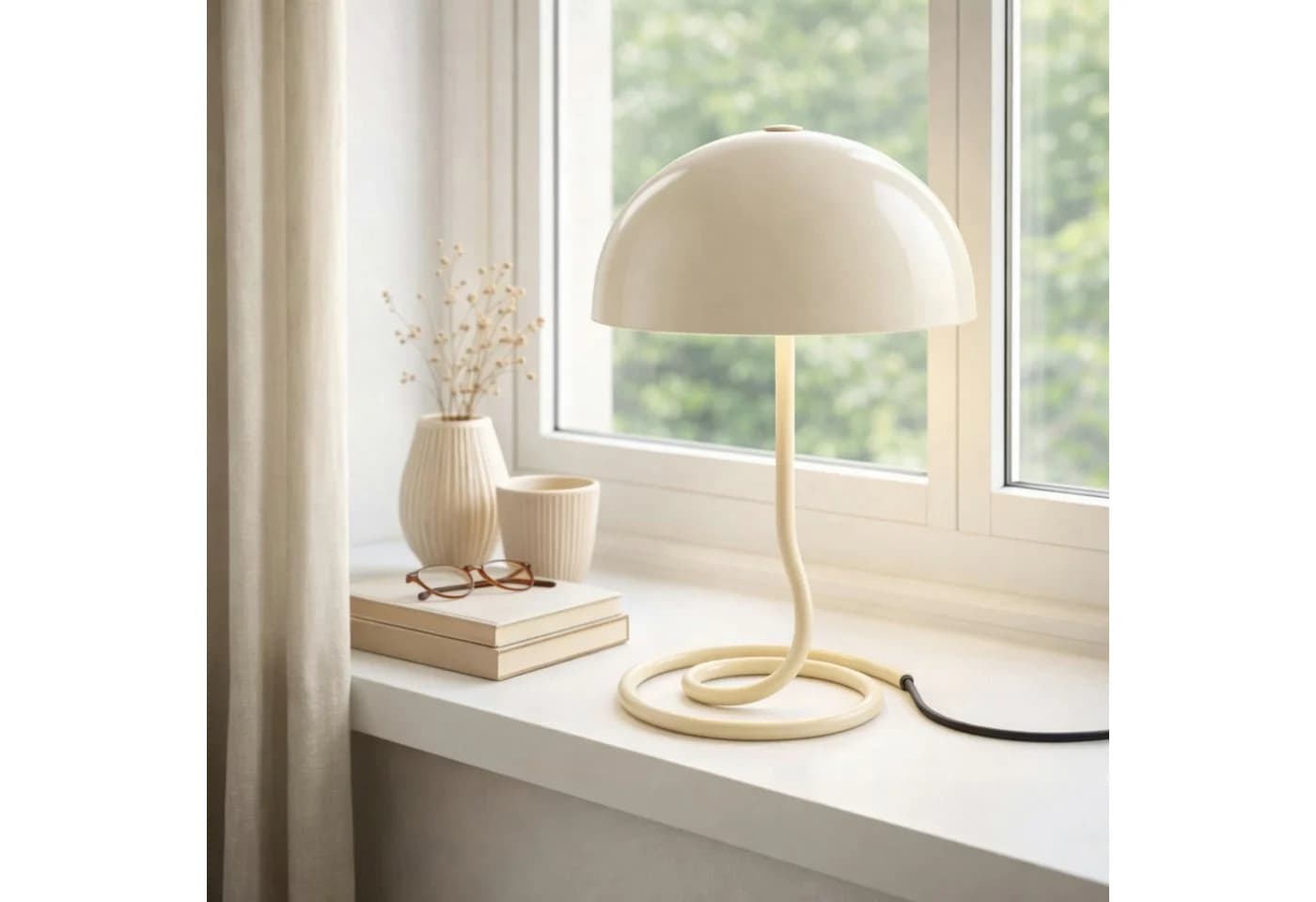 OTTO home Charlett Pilz Lampe Metall Spiralfuß 20 cm