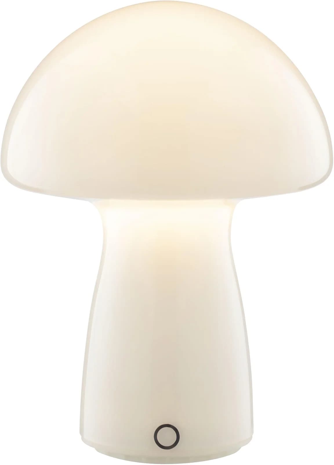 Brilliant LED Tischleuchte Erik, Dimmfunktion, Warmweiß, Pilzleuchte aus Glas mit Akku