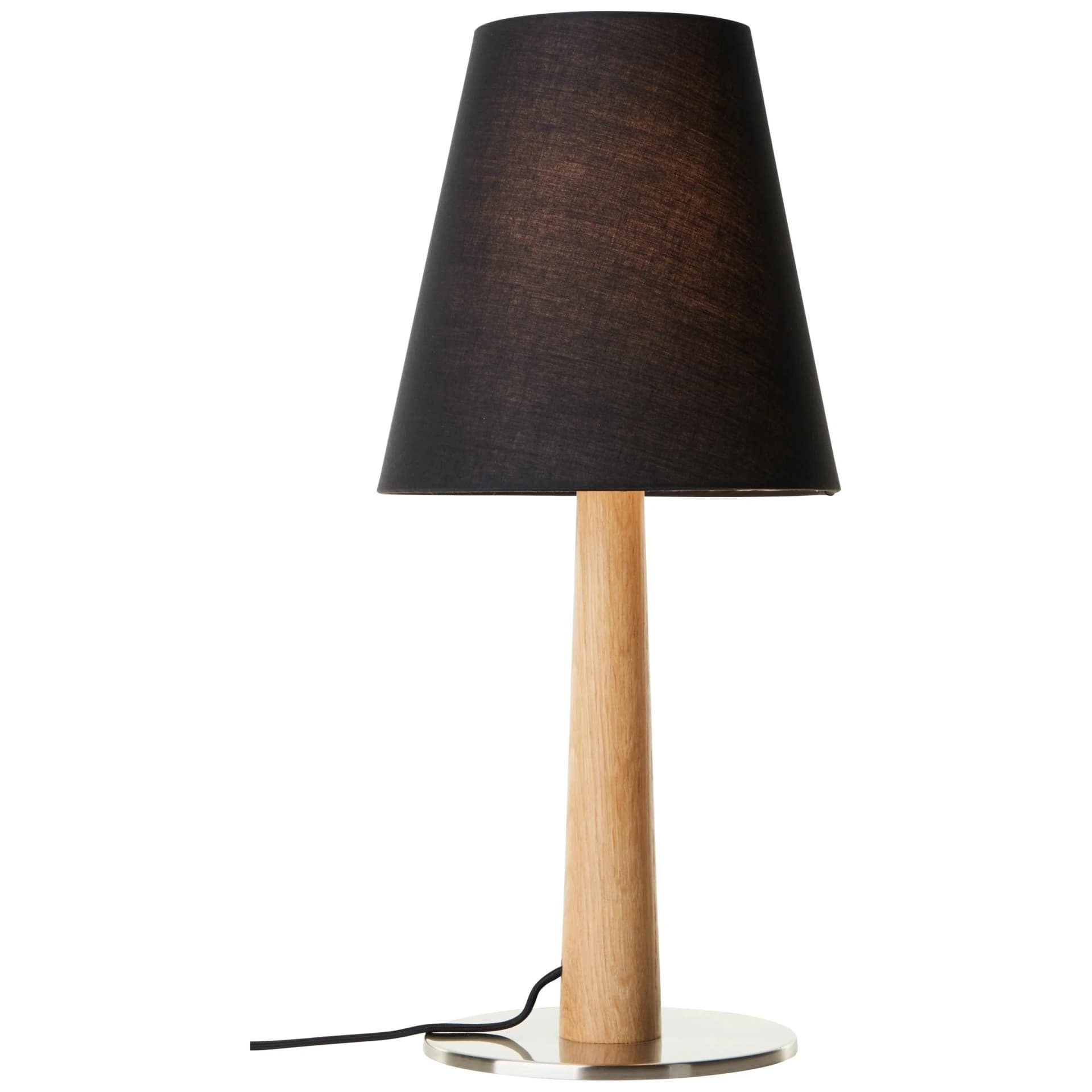 LUMICOUTURE Tischleuchte Timber Holz Schwarz Nickel E27