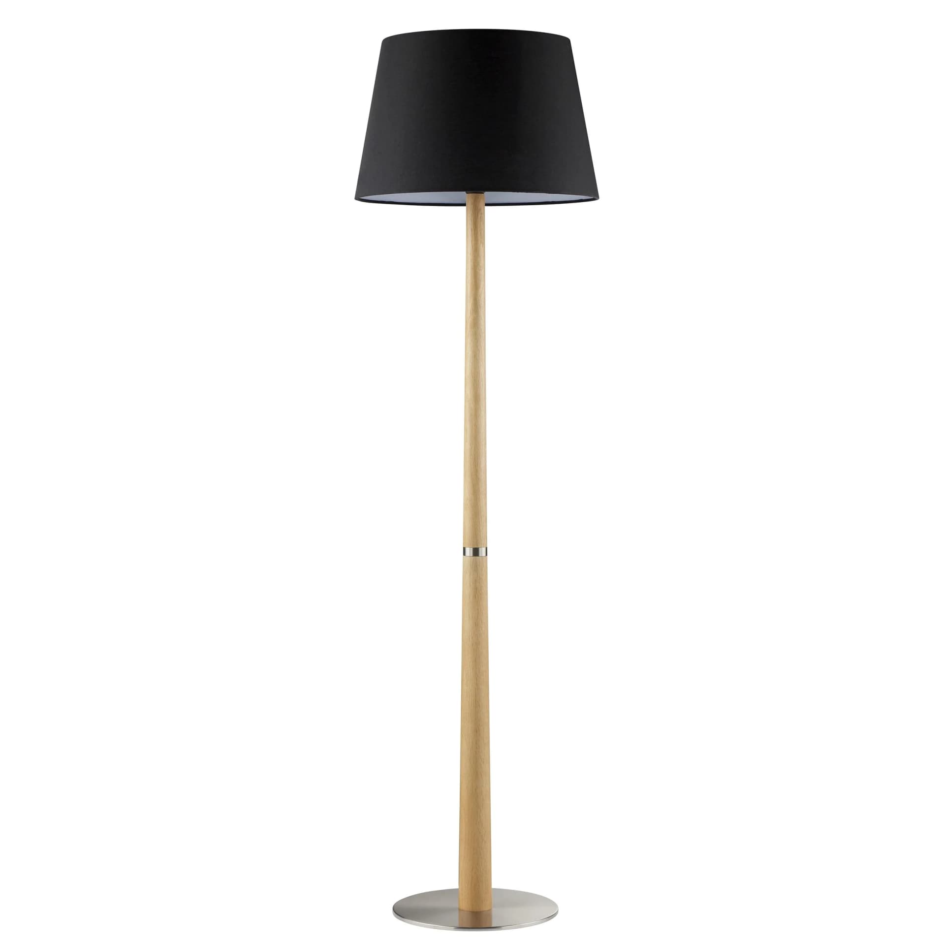 LUMICOUTURE Stehlampe Timber Holz Schwarz Textilschirm