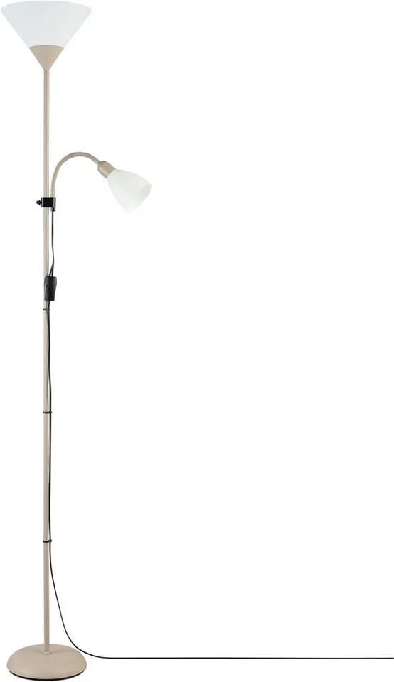 Brilliant Deckenfluter Spari Taupe mit Lesearm