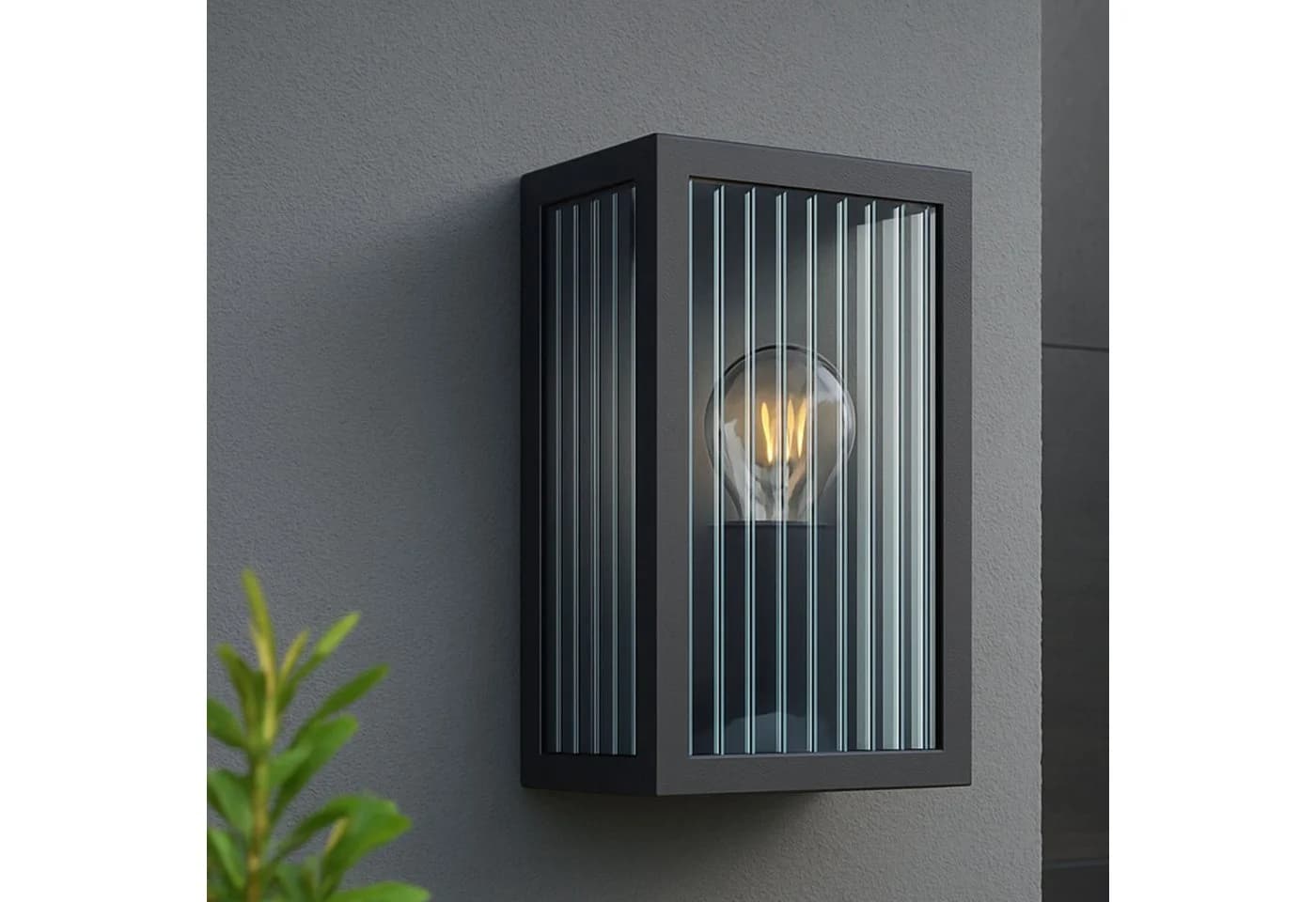 My Home Außen-Wandleuchte GETTA E27 Riffelglas IP44