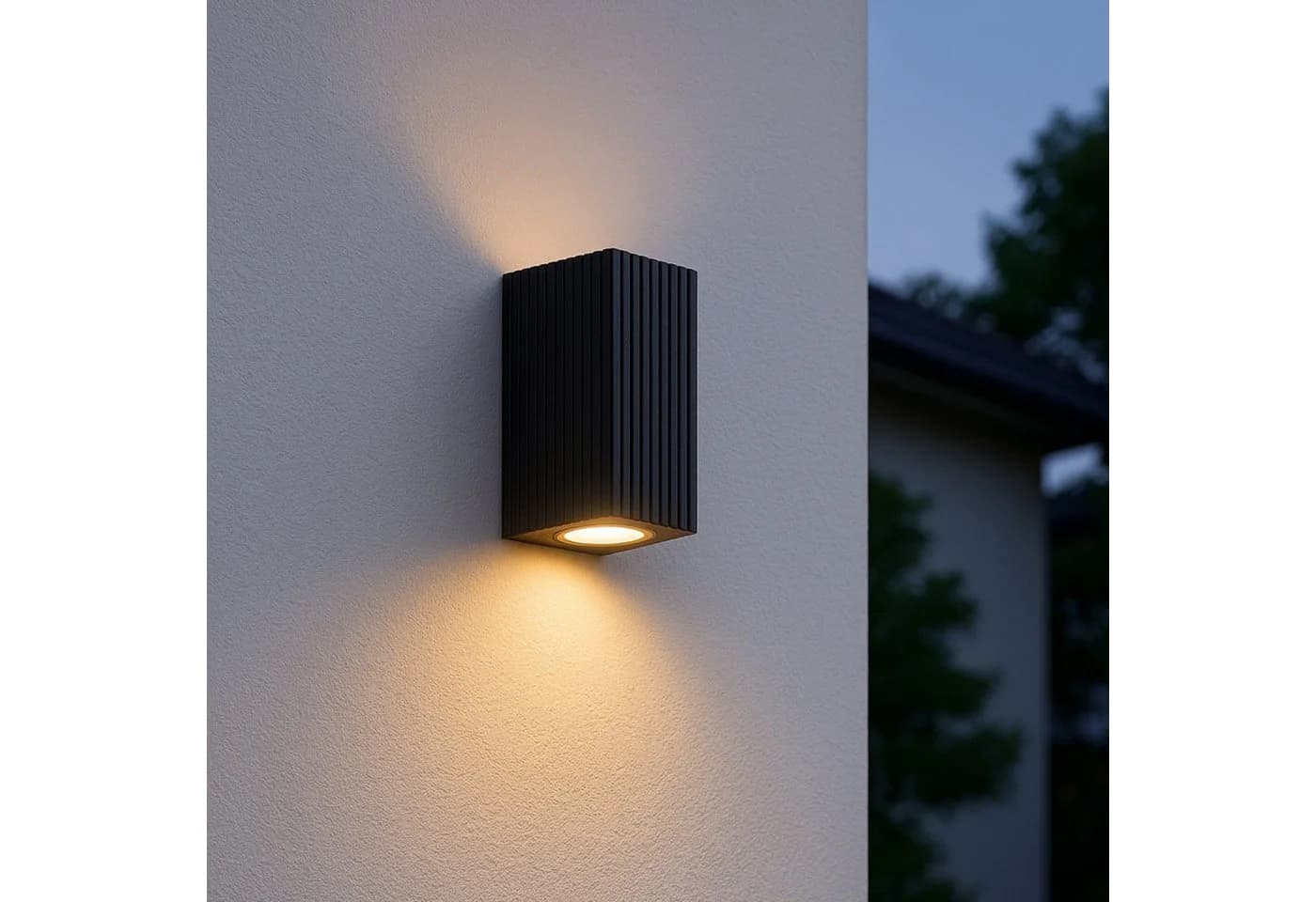 My Home Außen-Wandleuchte JELANI Up- & Down Light GU10 IP44 Aluminium/Glas Outdoor schwarz