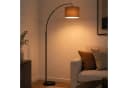 OTTO home Stehlampe Stellan Bogenlampe Textilschirm Stoff Ø 36cm E27 Fußschalter Bild 1