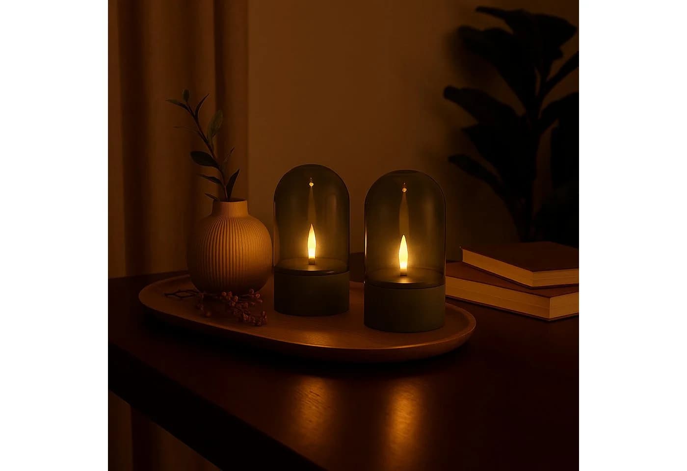 BRILLIANT LED Tischleuchte Illusion Grau Rauchglas 2er Set - Bild 4