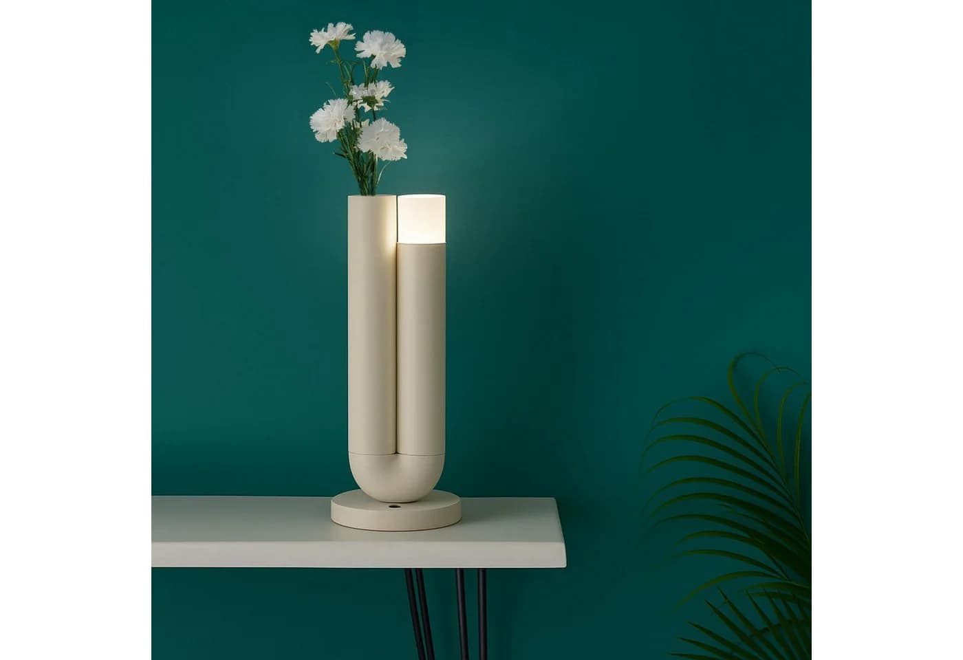 OTTO HOME LED Tischleuchte Lynett Beige mit Vase - Bild 2